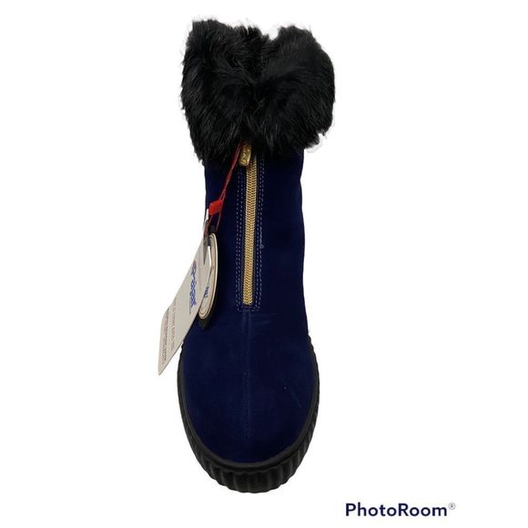 Pajar Navy Celia Suede Ankle Booties - Picture 5 of 9